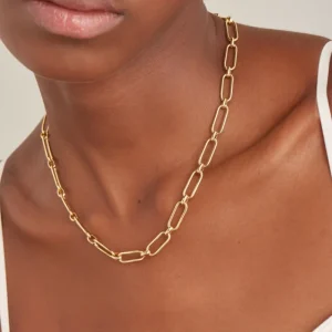 Starlounge Kettingen | Oorbellen*Ania Haie AH N046-02G Line Up Dames Ketting - Schakelketting